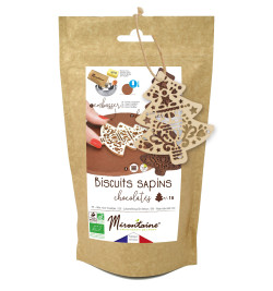 Préparation biscuits chocolatés bio + embosseur bois sapin réf.498