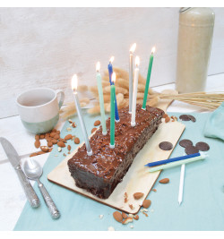 12 blue & silver long candles 12 cm - ScrapCooking®