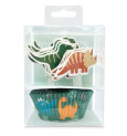 24 caissettes + 24 cake toppers Dino