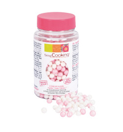 Décors sucrés perles blanc/rose 55g