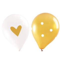 6 Gold balloons