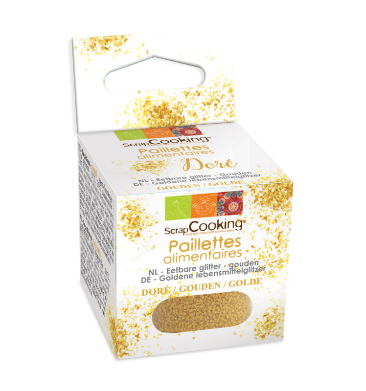 Gold edible glitter flakes 5g