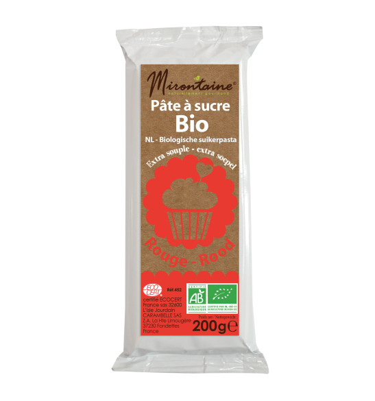 Pâte à sucre BIO rouge 200 g Pâte à sucre BIO rouge 200 g