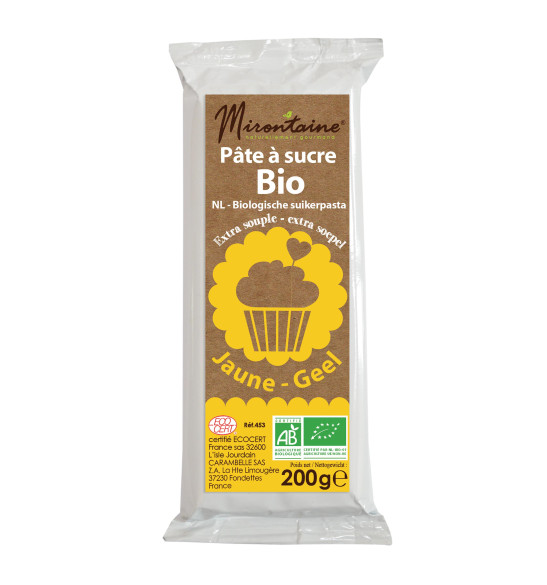 Pâte à sucre BIO jaune 200 g Pâte à sucre BIO jaune 200 g