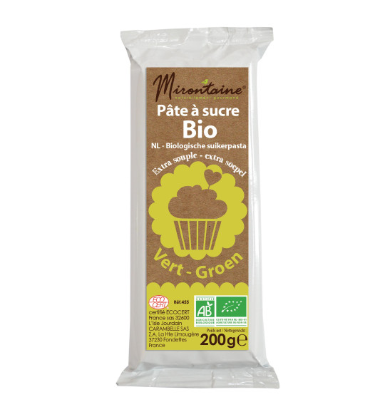 Pâte à sucre BIO verte 200 g Pâte à sucre BIO verte 200 g