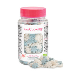 Pot de décors sucrés flocons blanc/bleu réf.7419