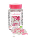 Décors sucrés cœurs blancs/roses 50g