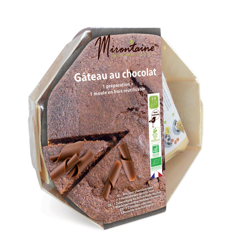 Gâteau chocolat 1 préparation + 1 moule bois - Mirontaine