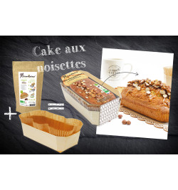 Cake noisette 1 préparation + 1 moule bois réf.808